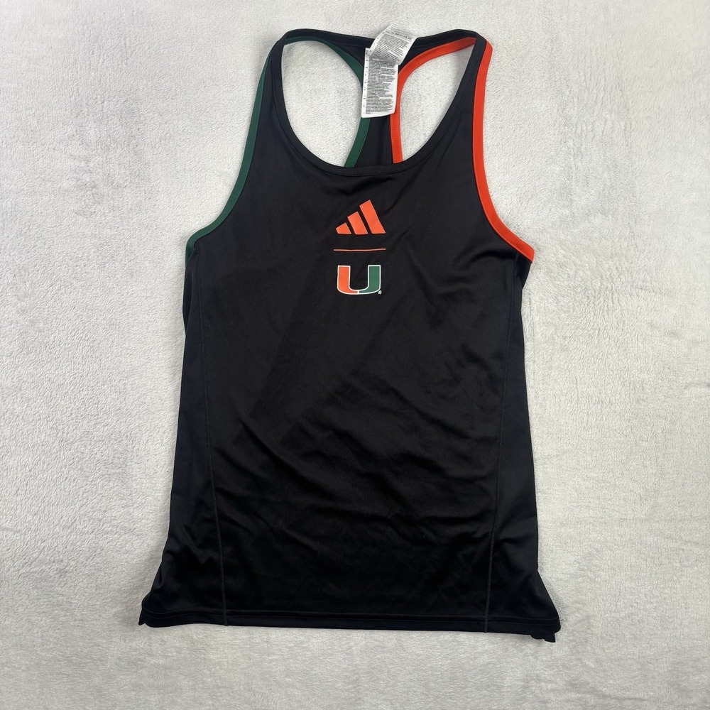 Adidas Miami Hurricanes Racerback Tank Top AEROREADY Black Women's M